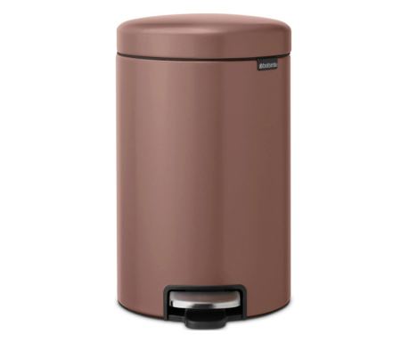 Brabantia NewIcon pedáltartály 1008845, 12 l, Soft Close, csúszásgátló talp, szatén bevonat, barna