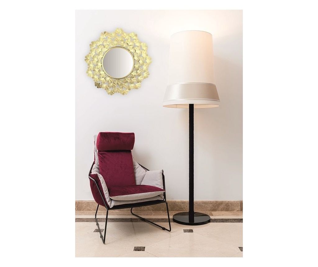 Zidno ogledalo, okvir u obliku lista ginkgo bilobe, zlatno, 52 cm - 6