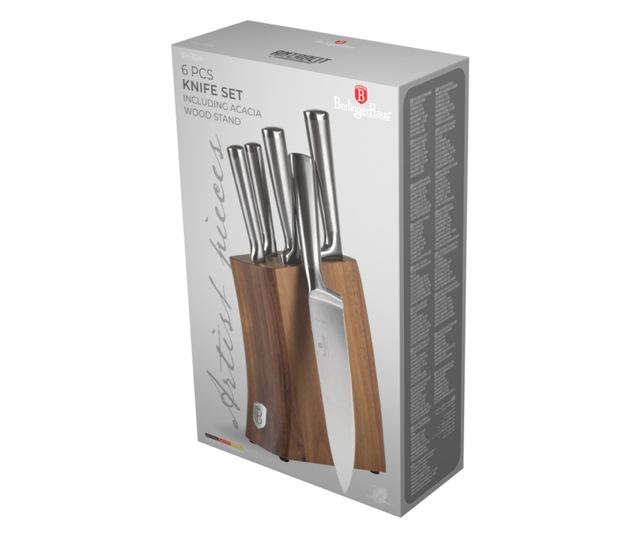 Set cutite 6 piese cu stativ lemn Berlinger Haus BH 3124