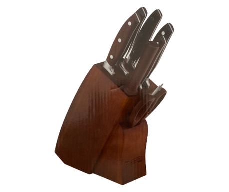 Carl Schmidt Sohn-Michelangelo Soltau késkészlet tartóval, rozsdamentes acél, ezüst/barna