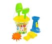 Mochtoys Homokozókészlet mini vízimalommal, 7 részes - Sárga szitával (11195)