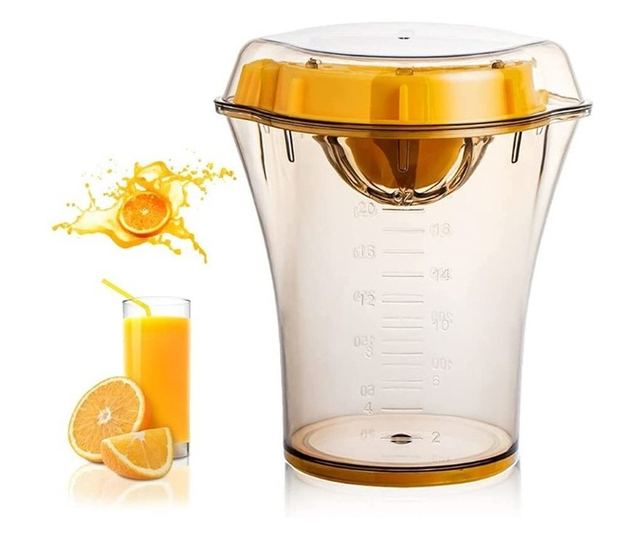 Storcator manual citricie Cyrax, cu recipient de 600 ml, 15x8.5x13.5 cm, material ABS, Transparent