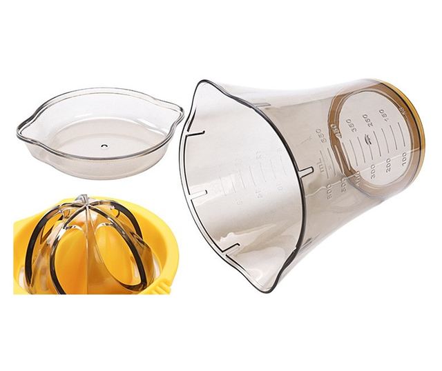Storcator manual citricie Cyrax, cu recipient de 600 ml, 15x8.5x13.5 cm, material ABS, Transparent