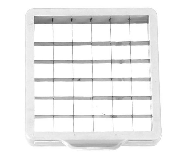 Feliator manual Cyrax, pentru cartofi pai si legume, din inox, cu 2 dimensiuni de feliere, 25.5 x 11.7 cm, argintiu