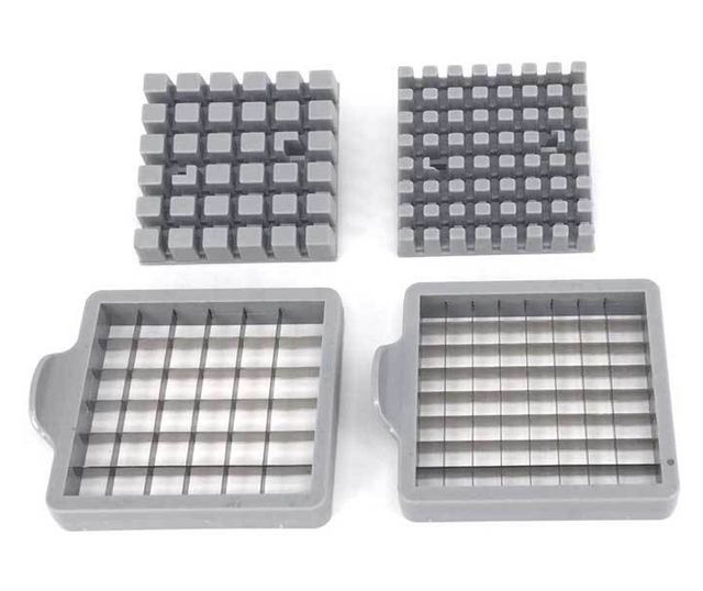 Feliator manual Cyrax, pentru cartofi pai si legume, din inox, cu 2 dimensiuni de feliere, 25.5 x 11.7 cm, argintiu