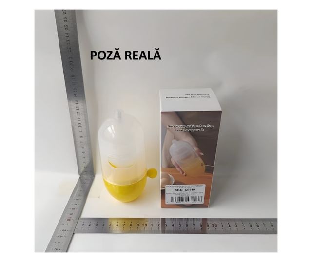 Mini Shaker Manual pentru Oua, Cyrax, pentru Galbenusuri si Albusuri, Mixer Amestecare, 15x6 cm, Galben