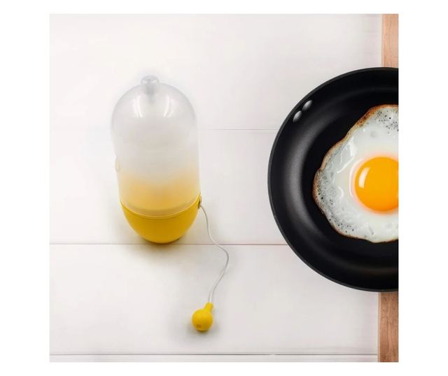 Mini Shaker Manual pentru Oua, Cyrax, pentru Galbenusuri si Albusuri, Mixer Amestecare, 15x6 cm, Galben