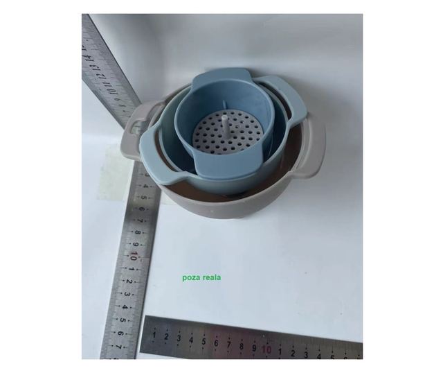 Set de Palnii Multifunctionale + Filtru, Cyrax, 4 in 1, din Plastic, 11 x 10 cm, Albastru