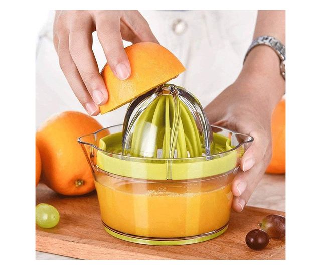 Storcator de Fructe 2 in 1, Cyrax, cu Razatoare si Separator Ou, 14.8 x 8 x 13 cm, Verde