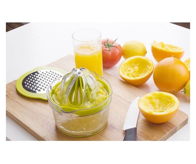 Storcator de Fructe 2 in 1, Cyrax, cu Razatoare si Separator Ou, 14.8 x 8 x 13 cm, Verde