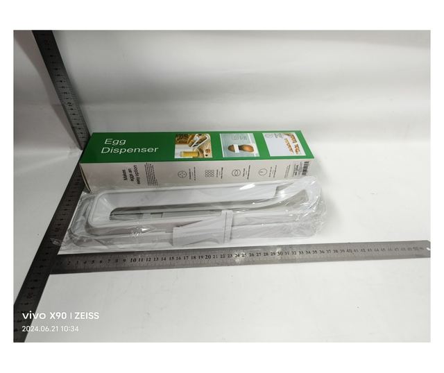 Cyrax Suport pentru Oua, pentru Usa Frigiderului, cu Doua Straturi, 36x8.2x10cm, Alb