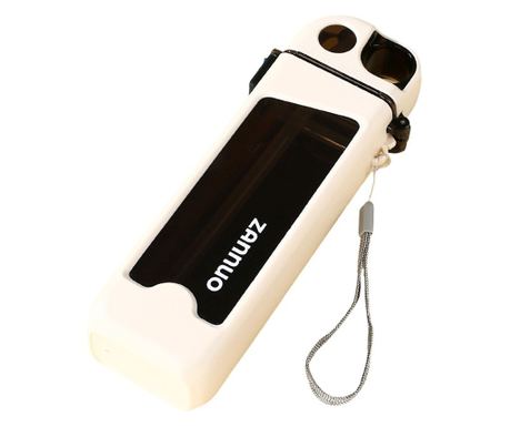 Flippy Sports Παγούρι Νερού, 350 ml, με Καλαμάκι και Καπάκι, Κουμπί Κλειδώματος, PC, Λευκό