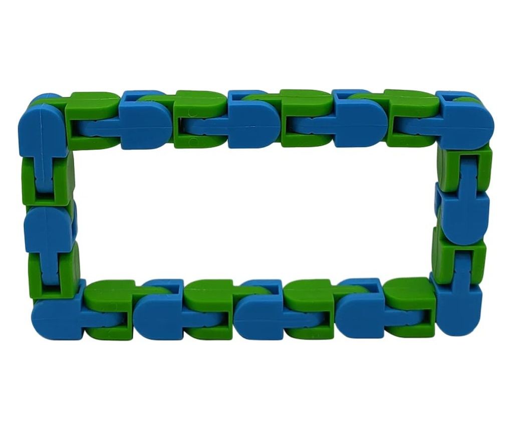 Jucărie Senzorială Antistres Flippy - Puzzle de Îmbinat Tip Șarpe, 24 Piese, +3 Ani, Verde/Albastru - 4