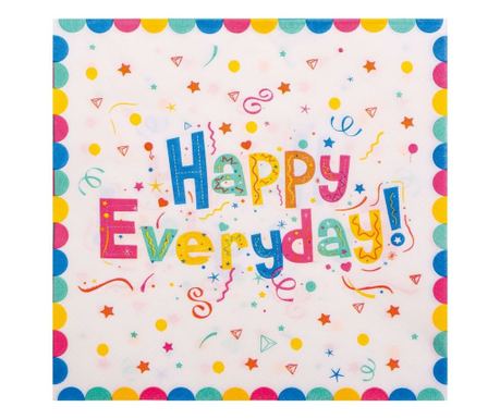 Set od 20 stolnih salveta, Flippy, Happy Everyday model, 17 x 17 cm, višebojni