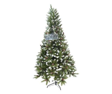Brad Artificial de Craciun bogat, Flippy, 1.8 m inaltime, 918 ramuri verzi inzapezite, Verde, Decorat, Interior/ Exterior