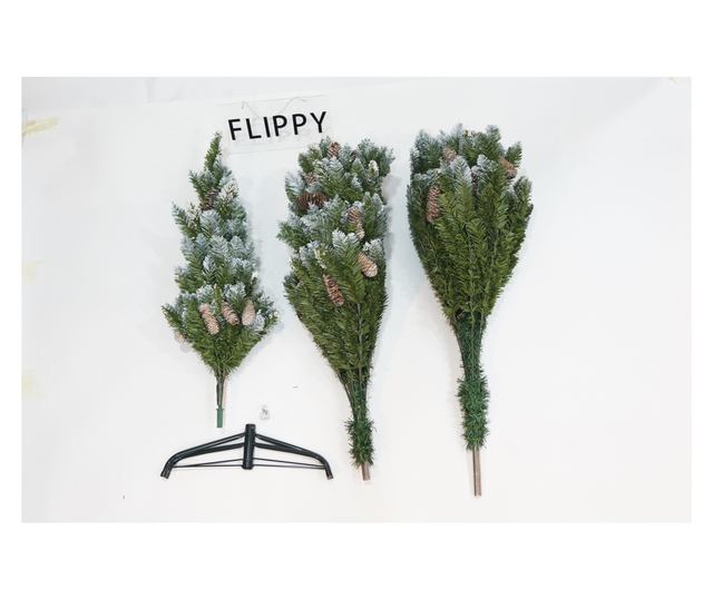 Brad Artificial de Craciun bogat, Flippy, 1.8 m inaltime, 918 ramuri verzi inzapezite, Verde, Decorat, Interior/ Exterior