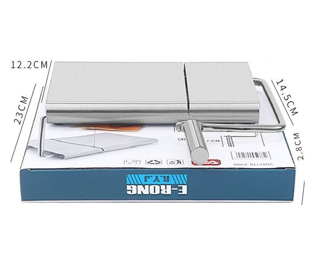 Feliator manual Cyrax, pentru cascaval, salam, prajituri, unt, din otel inoxidabil, usor de curatat si utilizat, 5 lame de schim