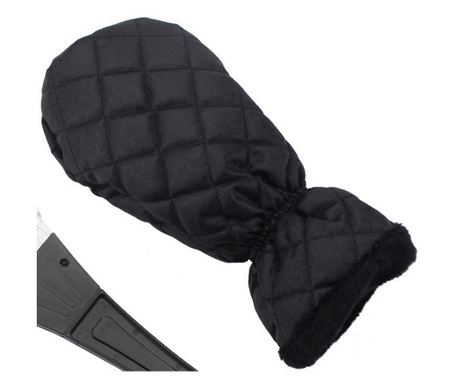 Set Manusa si Racleta pentru Zapada, Impermeabila, Izolatie de Bumbac, 31 x 15 cm, Negru
