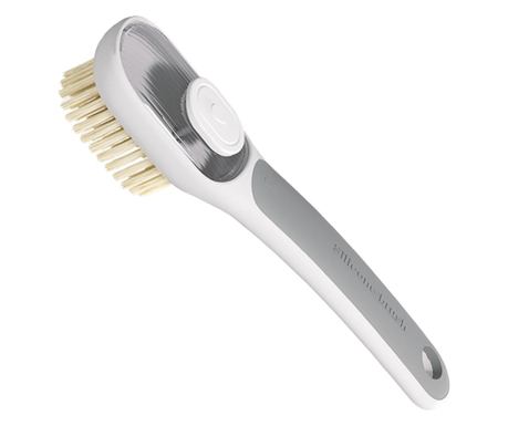 2-u-1 Višenamjenska četka, Flippy, Guste čekinje/četka za brušenu kožu, s posudom za tekućinu, duga drška, 20,1 x 4,3 x 5