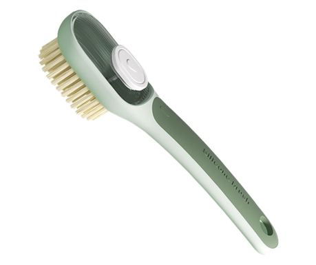 2-u-1 višenamjenska četka, Flippy, četka za brušenu kožu/četka za obuću, s posudom za tekućinu, dugačka drška, 20,1x 4,3 x 5