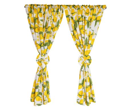 Set 2 draperii din bumbac imprimat,DolceSara 063,cu rejansa,2x100x170