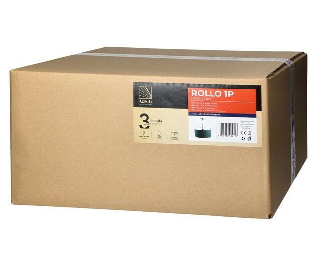 Κρεμαστό φως ADVITI Rollo AD-LD-6339GNE27T, E27, 1 x 60W, πράσινο