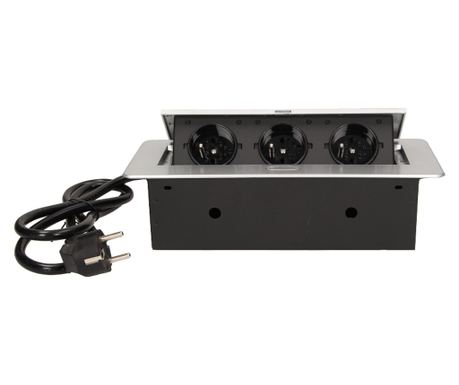 Gniazdo Schuko ORNO OR-AE-1337/G(GS), wbudowane, 230V, 2500W, kabel 1,5
