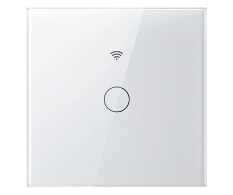 Смарт сензорен превключвател Gosund SW11, 10A, Wi-Fi, гласово управление, таймер, без нулиране, 1 канал, защитено стъкло, Мобилн