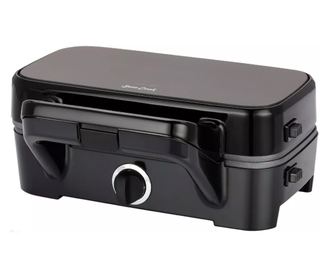 Sandwich maker 3 in 1 Sam Cook PSC-120/B, 1200W, 3 tipuri de placi grill, sandwich, waffle, placi antiaderente, negre