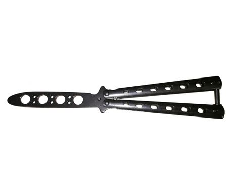 Tréninkový motýlkový nůž, nerezová ocel, základní čepel, 22 cm, stříbrná
