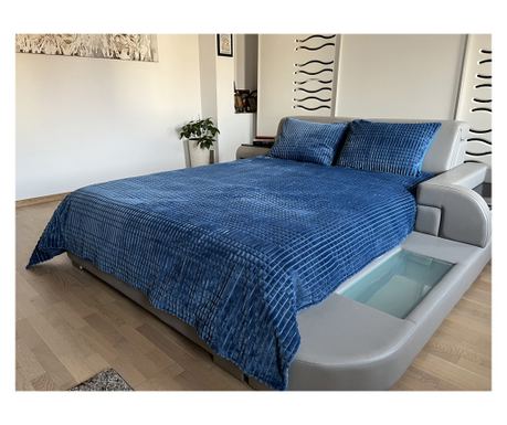Cuvertură merinos, decorativă și protecție, MerinoTex by Coneltex, 200 x 230 cm, densitate 350 g/mp, polyester, culoare albastră