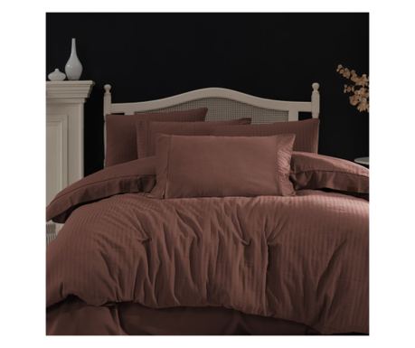 Kétszemélyes ágynemű, Majoli Bahar Home Collection, 100% szatén pamut, 210TC, 6 darab, Opia Charm