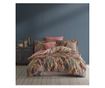 Lenjerie de pat dublu, Majoli Bahar Class Home Collection, 100% bumbac satin, 210TC, 6 piese, Greta Terra