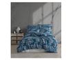 Lenjerie de pat dublu, Majoli Bahar Class Home Collection, 100% bumbac satin, 210TC, 6 piese, Irene Blue