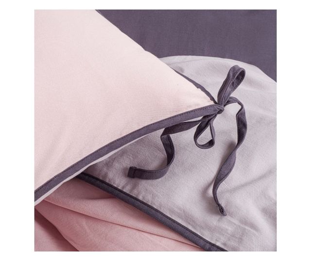 Lenjerie de pat dublu, Majoli Bahar Home Collection, 100% bumbac poplin, 144 TC, pentru 2 persoane, 4 piese, Demeter Garnet