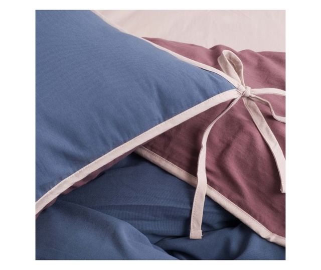 Lenjerie de pat dublu, Majoli Bahar Home Collection, 100% bumbac poplin, 144 TC, pentru 2 persoane, 4 piese, Demeter Storm