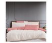 Lenjerie de pat dublu, Majoli Bahar Class Home Collection, 100% bumbac satin, 210TC, 6 piese, Nordic Rosu