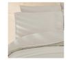 Lenjerie de pat dublu, Majoli Bahar Home Collection, 100% bumbac cu broderie dantelata, 4 piese, Ecru, Tilya Dove