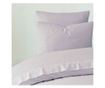 Lenjerie de pat dublu, Majoli Bahar Home Collection, 100% bumbac cu broderie dantelata, 4 piese, Albastru deschis, Freya Today