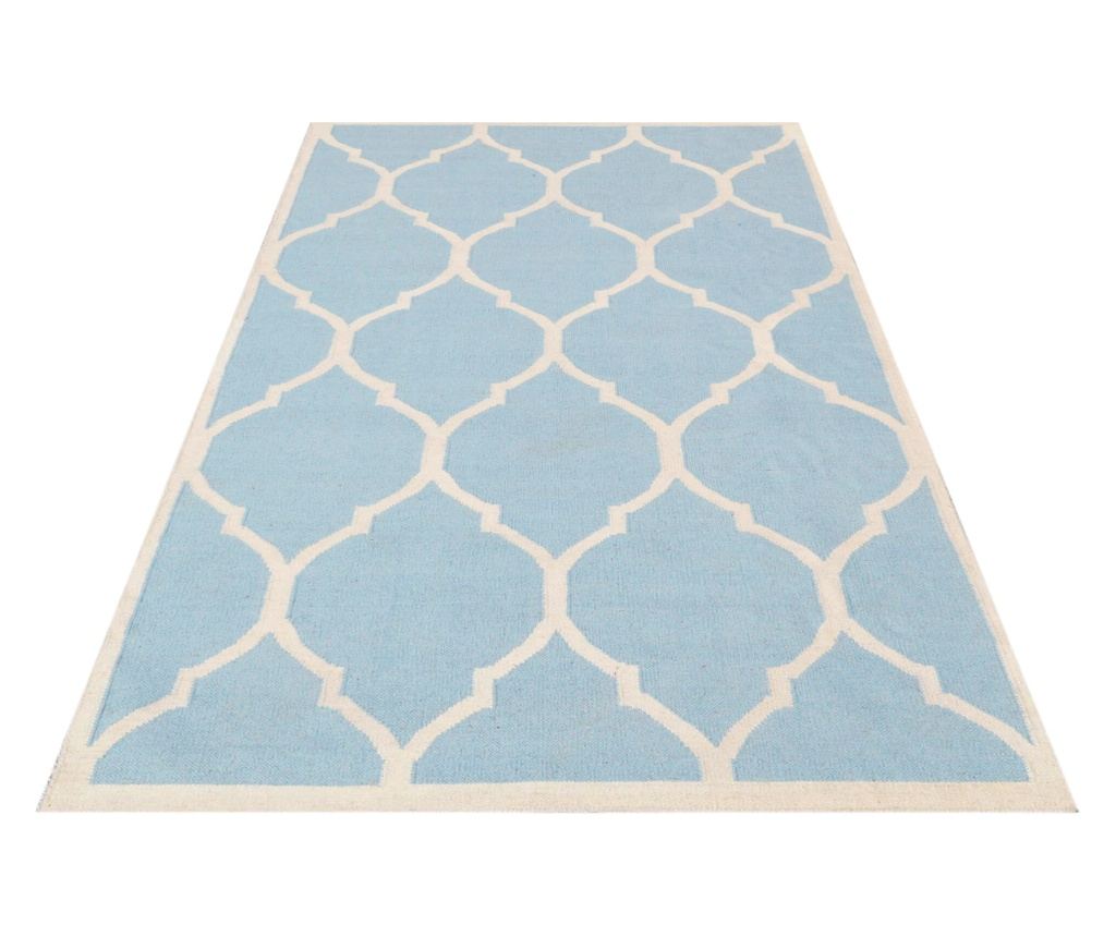 Lara Světle modrý kilim koberec 155x240 - 4
