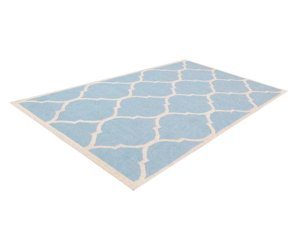 Lara Světle modrý kilim koberec 155x240 - 5