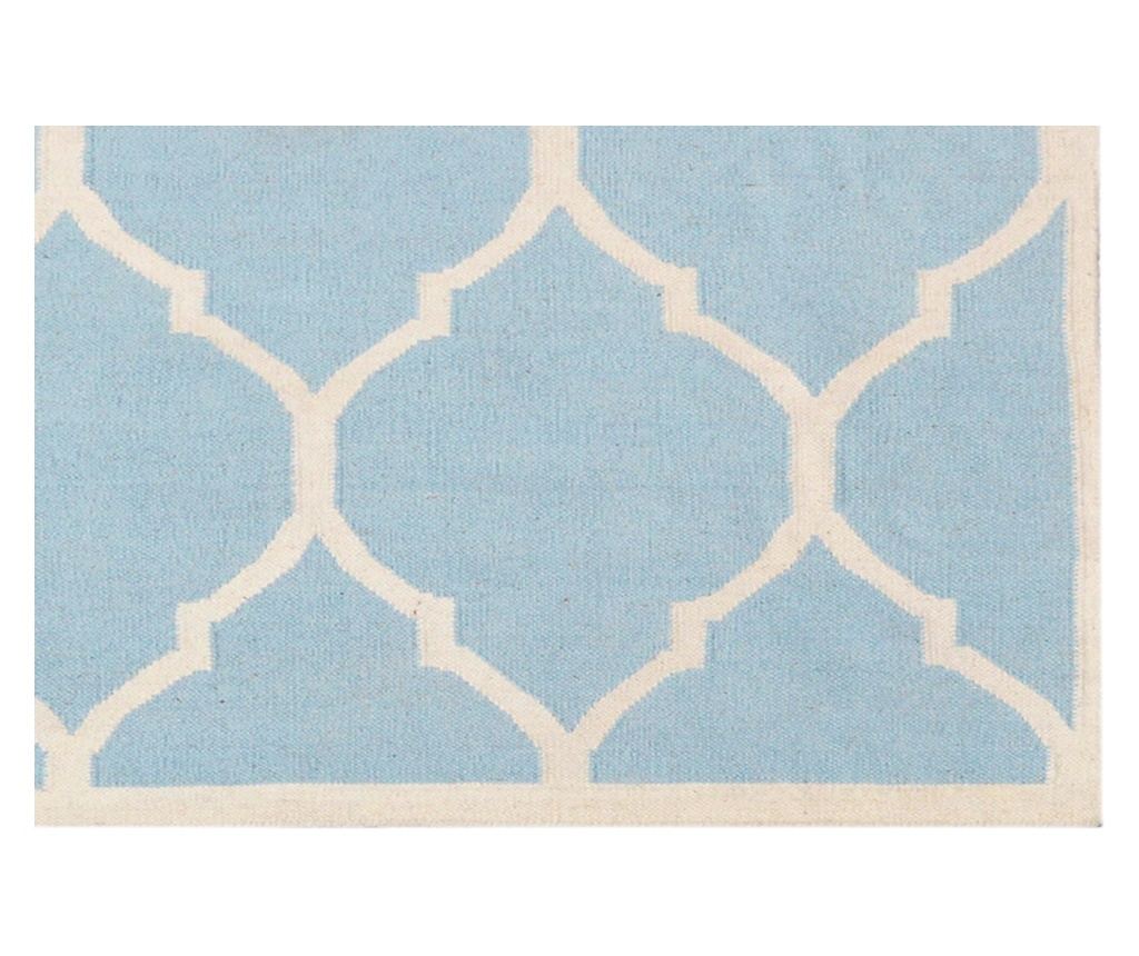 Lara Světle modrý kilim koberec 155x240 - 6