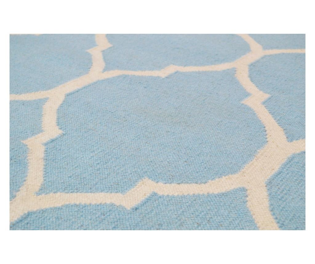 Lara Světle modrý kilim koberec 155x240 - 7
