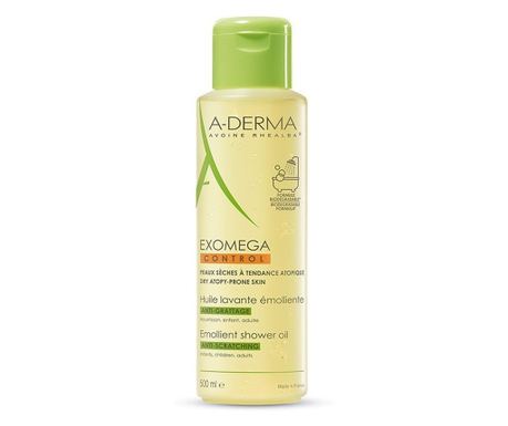 Vlažilno in nežno olje za prhanje z učinkom pomirjanja, A-Derma Exomega Control, 500 ml