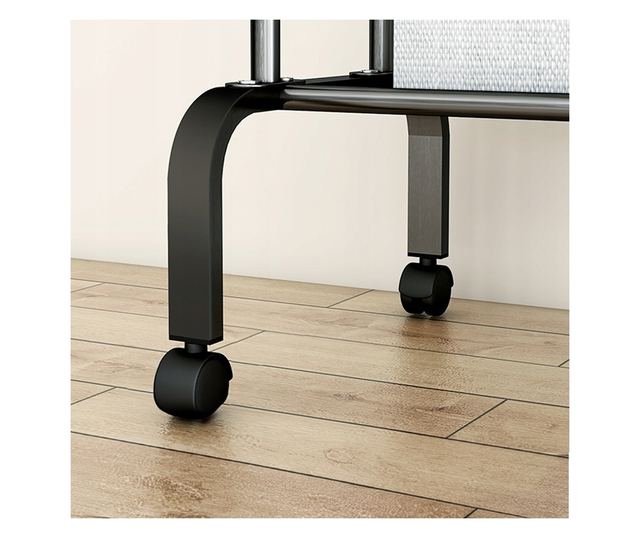 Stender suport pentru umerase si pantofi, Rebiko, 150 x 110 x 54 cm, Negru