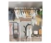 Suport pentru haine, compartiment separat pentru pantaloni, Elastix Shop, din otel, 130 x 40 x 150 cm, negru mat
