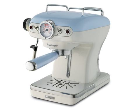 Μηχανή εσπρέσο Ariete VINTAGE 1389/15, 850W, 15 bar, 0,9 l, αλεσμένη και ESE, Maxi-Cappuccino, Μπλε