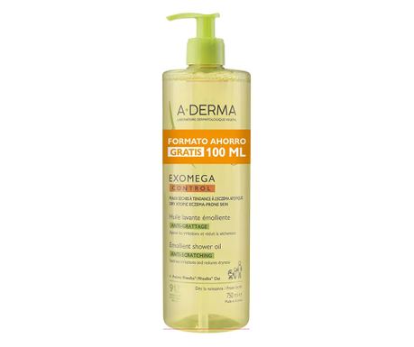 Vlažilno in nežno olje za prhanje z učinkom pomirjanja, A-Derma Exomega Control, 750 ml