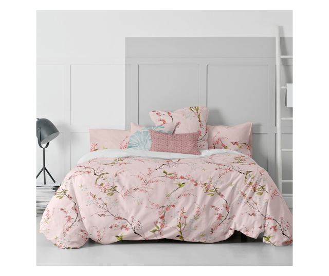 Navlaka za poplun Chinoiserie ružičasta 155x220 cm (Single) Višebojna
