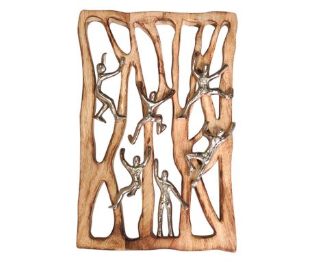 Ornamente de perete pentru casă ORIGEN Decor Figuri decorative boeme vintage din metal și lemn